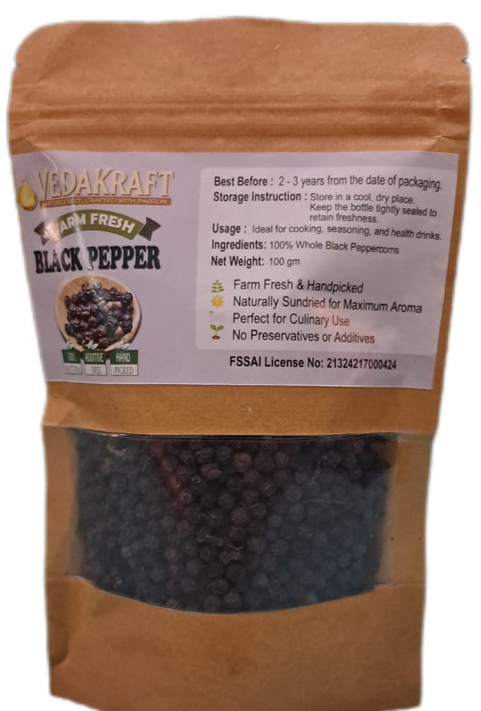 Premium Sun-Dried Black Pepper - 300g (100g*3 pouches)